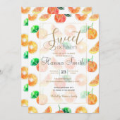 Citrus Orange Frucht Aquarellmalerei Weiße Kunst Einladung (Vorne/Hinten)