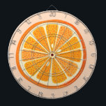 Citrus Orange Fruit Fun Dartscheibe<br><div class="desc">Vergnügen,  zingig und köstlich orange Zitrusfrüchte auf einem rot rosa Hintergrund. Ideal für Feinschmecker und alle,  die Lieben kochen. Originelle Kunst von Nic Squirrell.</div>