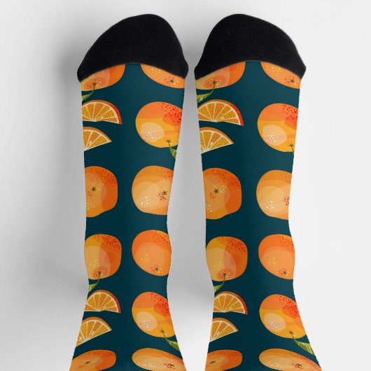 Citrus Orange Fruit Fun Socken (Oben)