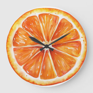 Citrus Orange Fruit Slice Round Clock Große Wanduhr