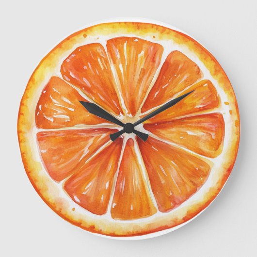 Citrus Orange Fruit Slice Round Clock Große Wanduhr (Vorderseite)