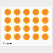 Citrus Orange Fruit Slice Runder Aufkleber (Blatt)