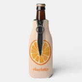 Citrus Orange Fun Personalisiert Flaschenkühler (Flasche Rückseite)