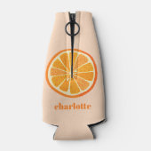 Citrus Orange Fun Personalisiert Flaschenkühler (Rückseite)