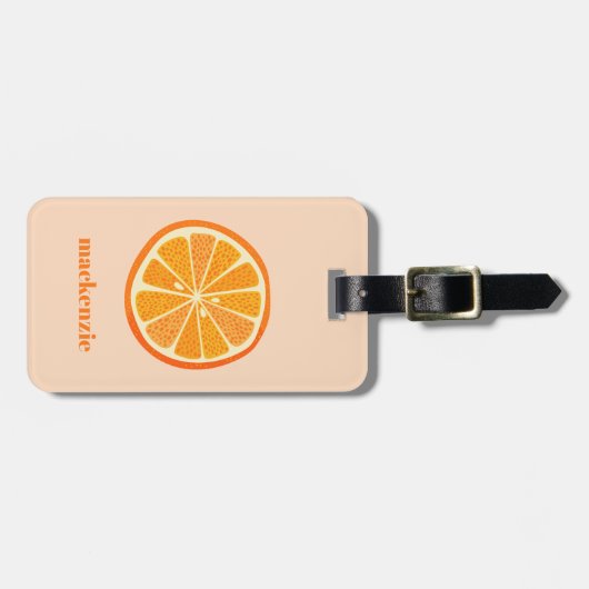 Citrus Orange Fun Personalisiert Gepäckanhänger (Vorderseite horizontal)