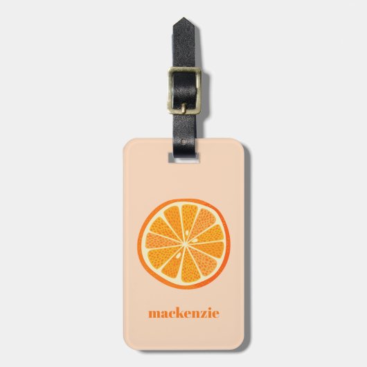 Citrus Orange Fun Personalisiert Gepäckanhänger (Vorderseite vertikal)