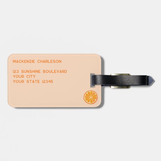 Citrus Orange Fun Personalisiert Gepäckanhänger (Rückseite horizontal)