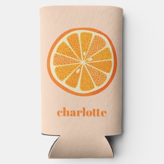 Citrus Orange Fun Personalisiert Selters Dosenkühler (Rückseite)