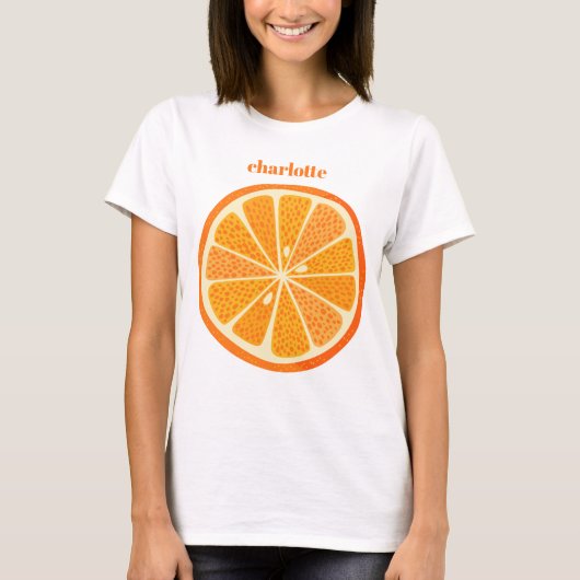 Citrus Orange Fun Personalisiert T-Shirt (Vorderseite)