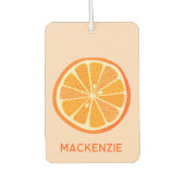 Citrus Orange Fun Personalisierter Name Autolufterfrischer (Vorderseite)
