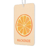 Citrus Orange Fun Personalisierter Name Autolufterfrischer (Links)