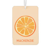 Citrus Orange Fun Personalisierter Name Autolufterfrischer (Rückseite)