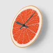 Citrus Orange Fun Red Slice Round Clock Runde Wanduhr (Winkel)