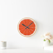 Citrus Orange Fun Red Slice Round Clock Runde Wanduhr (Zuhause)
