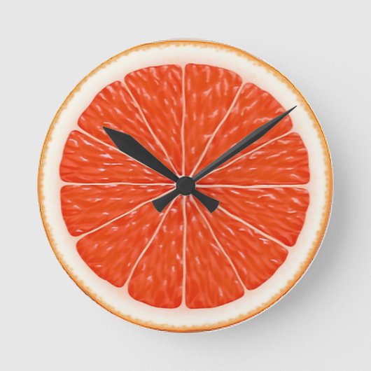 Citrus Orange Fun Red Slice Round Clock Runde Wanduhr (Vorderseite)