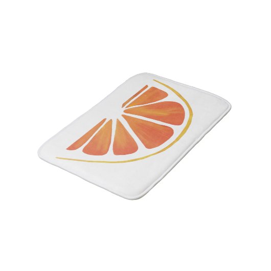 Citrus Orange Grapefruit Slice Art Badematte (Schrägansicht)