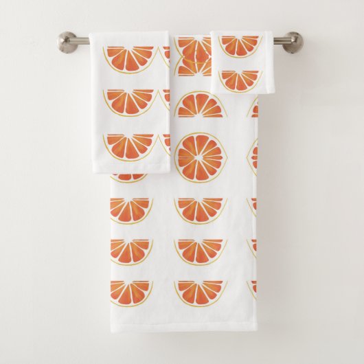 Citrus Orange Grapefruit Slice Art Badhandtuch Set (Insitu)