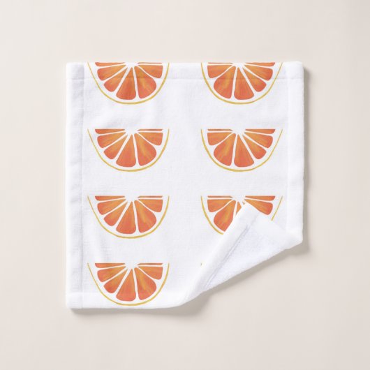 Citrus Orange Grapefruit Slice Art Badhandtuch Set (Waschlappen)