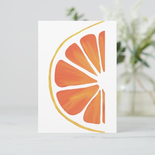 Citrus Orange Grapefruit Slice Art Karte (Stehend Vorderseite)