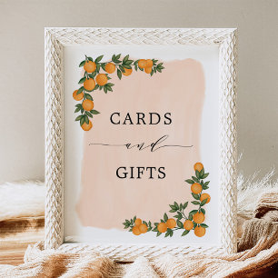 Citrus Orange Grüne Süsse Karten und Geschenke Zei Poster