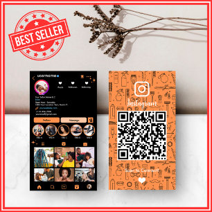 Citrus Orange Hair Salon Instagram QR Visitenkarte