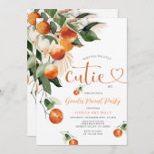 Citrus Orange He or She Greenerity Gender Reveal Einladung (Vorne/Hinten)