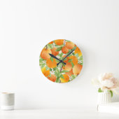 Citrus Orange Kitchen Design Runde Wanduhr (Zuhause)