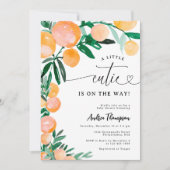 Citrus Orange Kleine Süsse auf der Way Baby Dusche Einladung (Vorderseite)