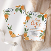 Citrus Orange kleine Süsse Babydusche Einladung
