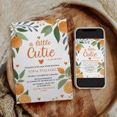Citrus Orange kleine Süsse Babydusche Einladung