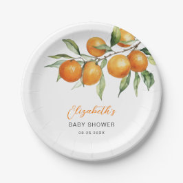 Citrus Orange Kleine Süsse Kinderdusche Pappteller