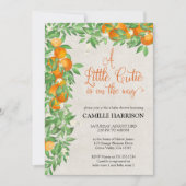 Citrus Orange kleine Süsse Neutral Baby Dusche Einladung (Vorderseite)