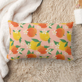 Citrus Orange Lemon Lumbar Throw Pillow Lendenkissen