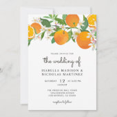 Citrus Orange Mandarine Floral Wedding Einladung (Vorderseite)