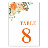 Citrus Orange Mandarine Tabelle 8 Hochzeit Tischnummer (Vorderseite)