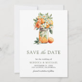 Citrus Orange Mason Jar Foto Wedding Save The Date (Vorderseite)