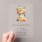 Citrus Orange Mason Jar Wedding Save the Date Acryleinladungen (Insitu (Handheld))