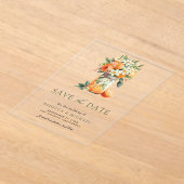 Citrus Orange Mason Jar Wedding Save the Date Acryleinladungen (Ablage )