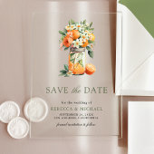 Citrus Orange Mason Jar Wedding Save the Date Acryleinladungen