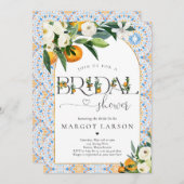 Citrus Orange Mediterranes Brautparty Einladung (Vorne/Hinten)