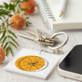 Citrus Orange Monogram, beidseitig Schlüsselanhänger (Vorderseite rechts)
