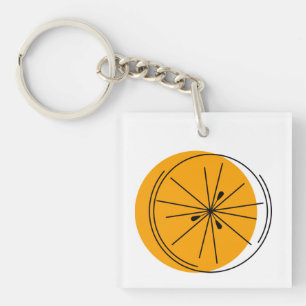 Citrus Orange Monogram, beidseitig Schlüsselanhänger