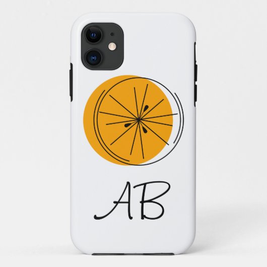 Citrus Orange Monogram iPhone Gehäuse Case-Mate iPhone Hülle (Rückseite)