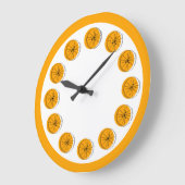 Citrus Orange Multi clock rund Große Wanduhr (Winkel)