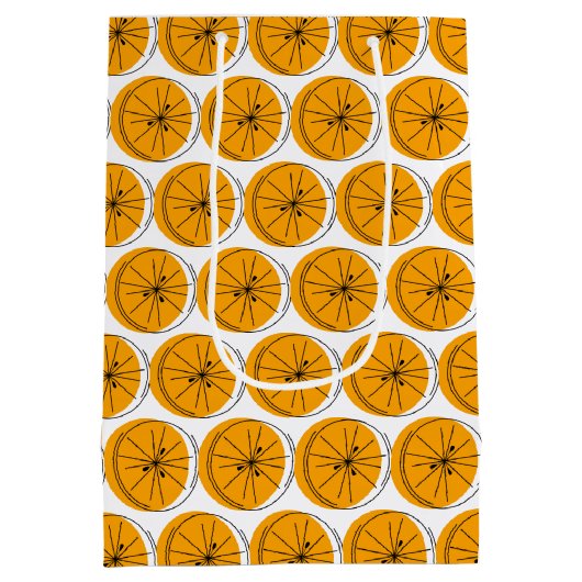 Citrus Orange Multi Geschenktasche Medium Mittlere Geschenktüte (Rückseite)