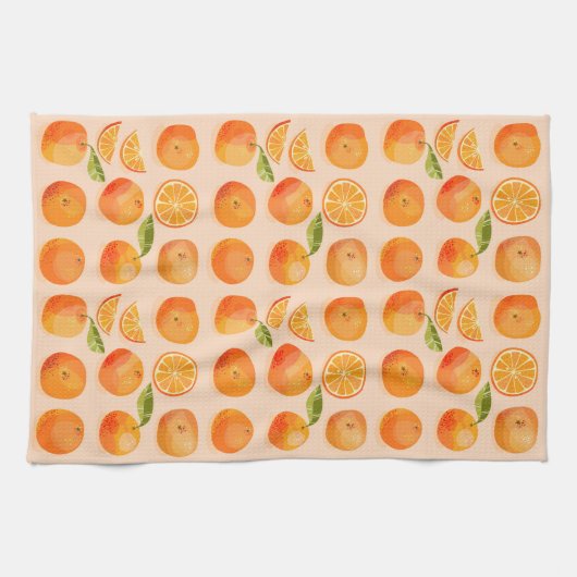 Citrus Orange Pattern Geschirrtuch (Horizontal)