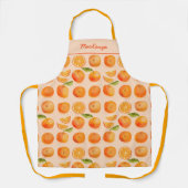 Citrus Orange Pattern Individuelle Name Schürze (Vorderseite)