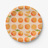 Citrus Orange Pattern Pappteller (Vorderseite)