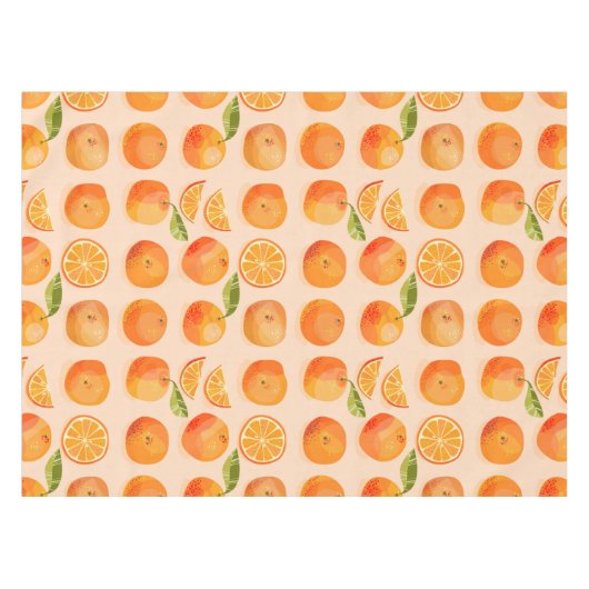 Citrus Orange Pattern Tischdecke (Vorderseite (Horizontal))