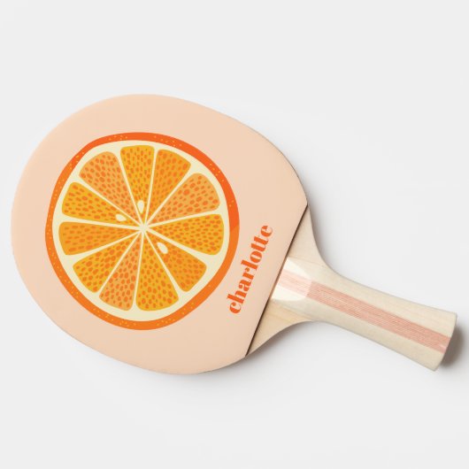 Citrus Orange Personalisiert Fun Frucht Tischtennis Schläger (Seitenansicht)